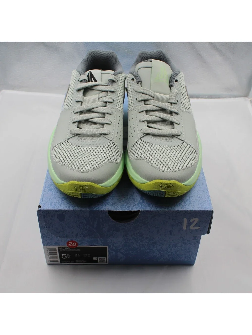 Nike Ja 1 GS 5.5Y Youth Kids Basketball Shoes Light Silver Cyber Grey DX2294-003